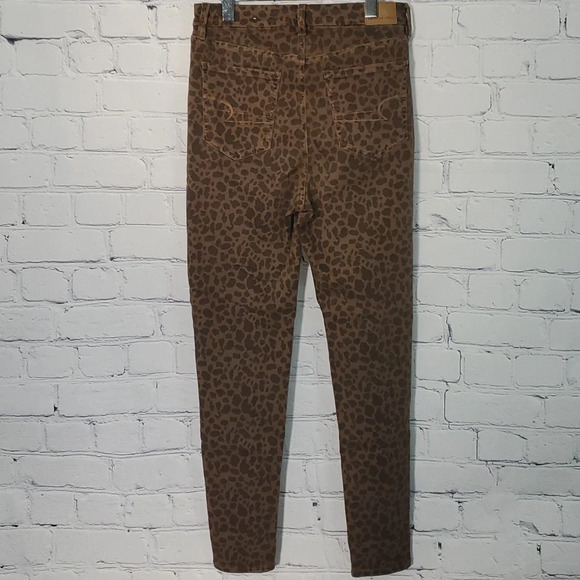 American Eagle Next Level Stretcg Curvy Super Hi-Rise Jegging Leopard Jeans Sz 8 - Picture 5 of 13